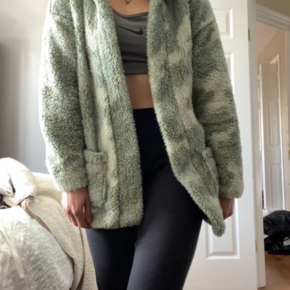 Loungewear Cozy Sherpa Coat American Eagle Size Small - Picture 2 of 3